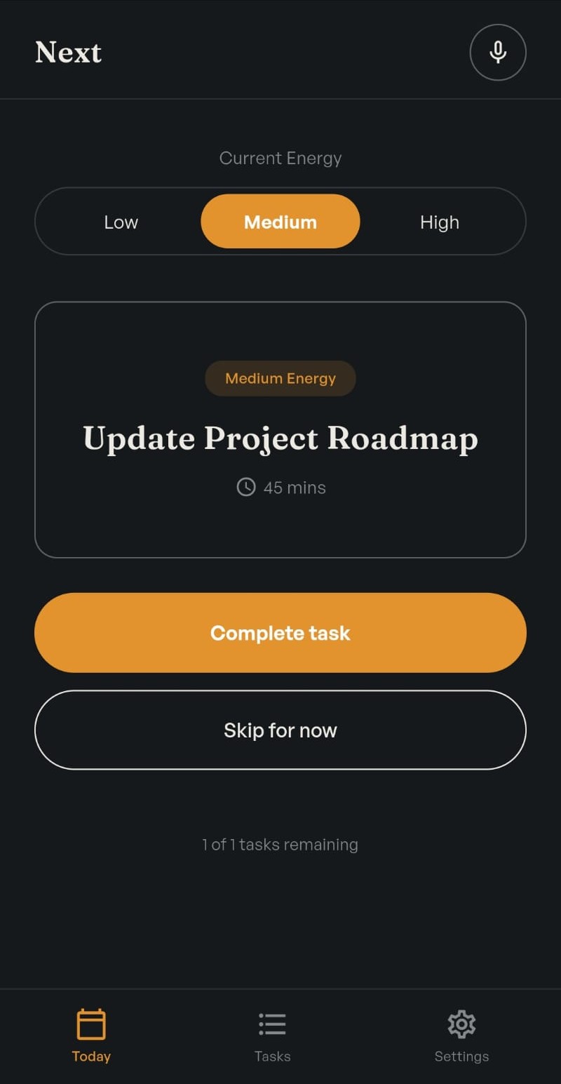 Today Screen UI